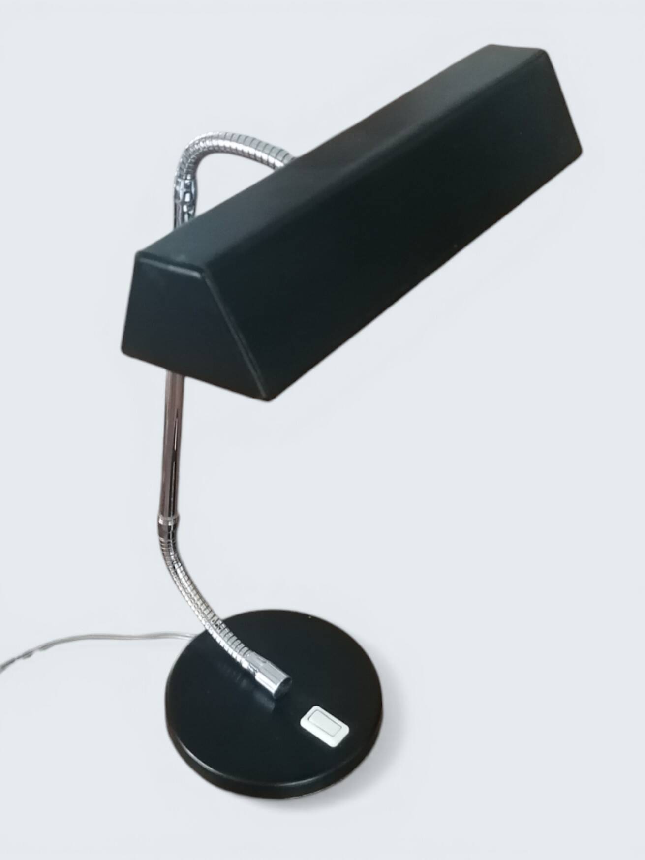 Matte black and chrome lamp from the 80s - Vintage space age Notaire lamp.