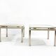 Mid-Century Modern Pair of Side Tables, Metal and Glass, Italy, 1970s