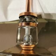 Art Deco mirror lamp, copper and glass