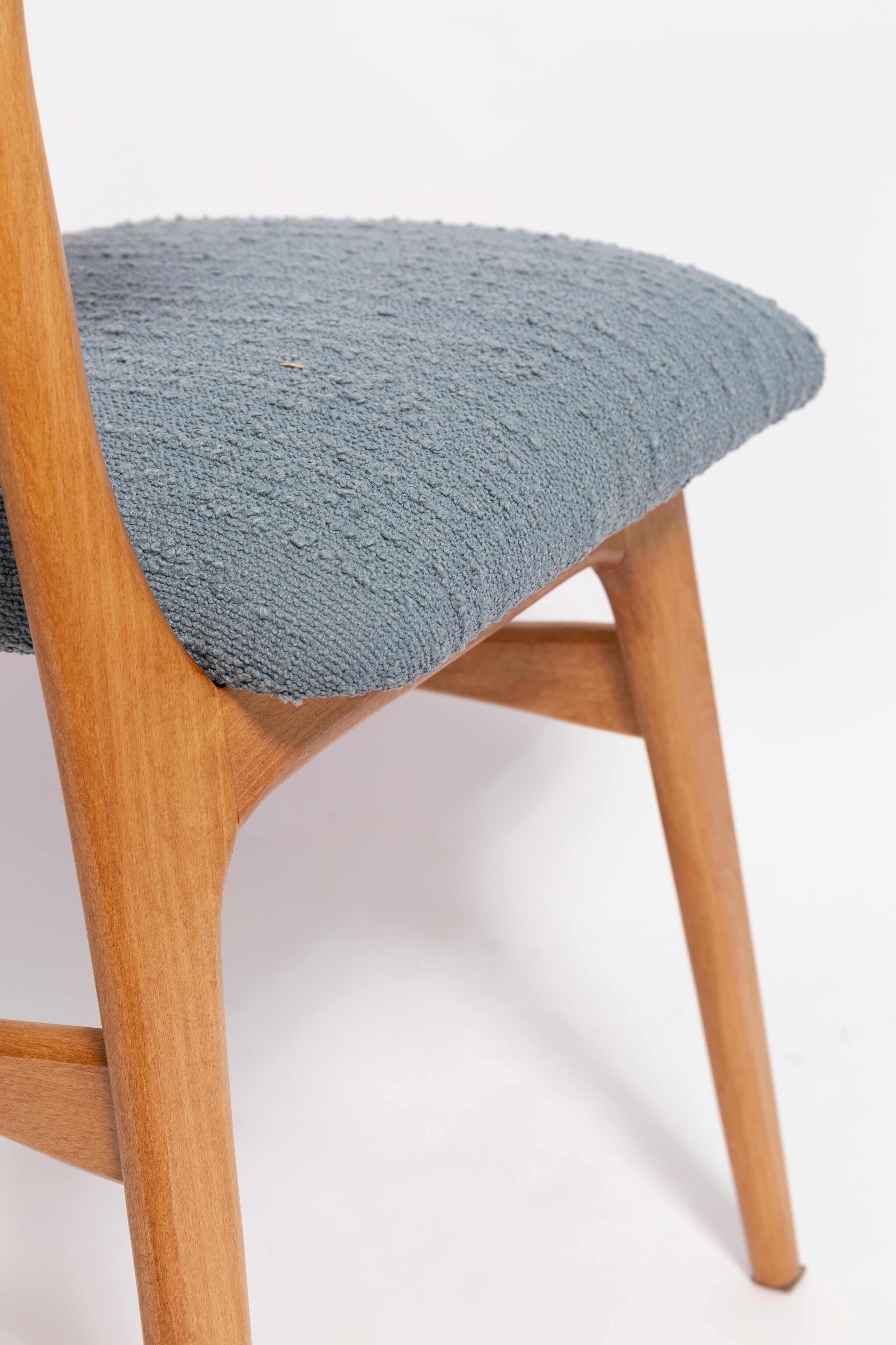 Mid-century butterfly dining chair, grey bouclé, Europe, 1960s