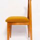 Ochre Bouclé Chair Mid-Century, Medium Wood, M. Zielinski, Europe 1960s