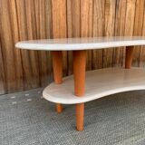 Table basse travertin boomerang