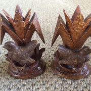 2 bougeoirs en bois
