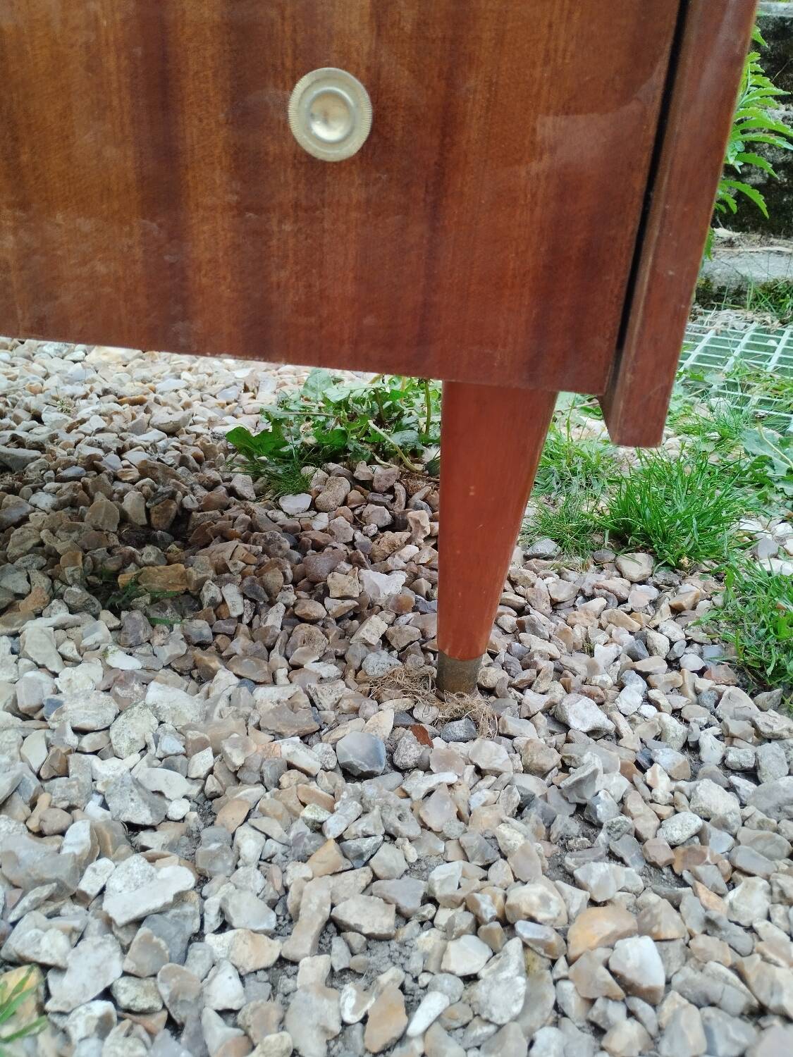 Old vintage chest of drawers with compass foot