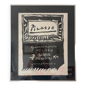 Pablo Picasso - Unique hand signed Berlin exhibition poster 1964 Handsigned 1967 - Galery Nierendorf