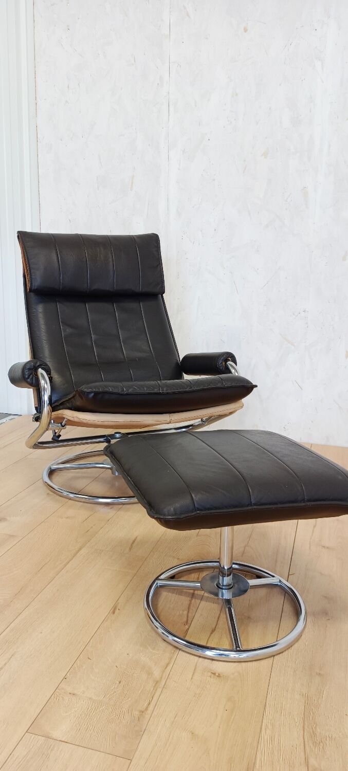 Leather ottoman chair