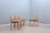 Vintage rustic dining chairs with straw seat 1970s