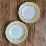 Vintage mismatched yellow and gold soup plates