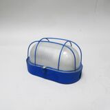 Blue industrial wall or ceiling light.
