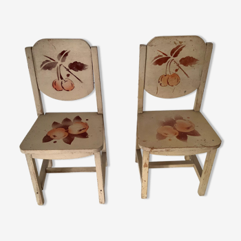 Vintage doll chairs / 30s/40s painted wood