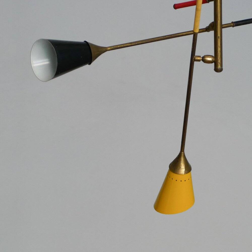 Sputnik chandelier in the Stilnovo style, 1950s.