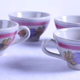 Set of 5 cups or bowls of vintage Brittany cider