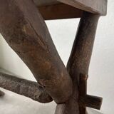 Solid walnut desk, folk art, Savoy, circa 1900