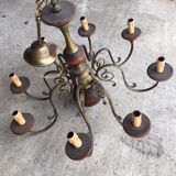 Lustre bois et métal