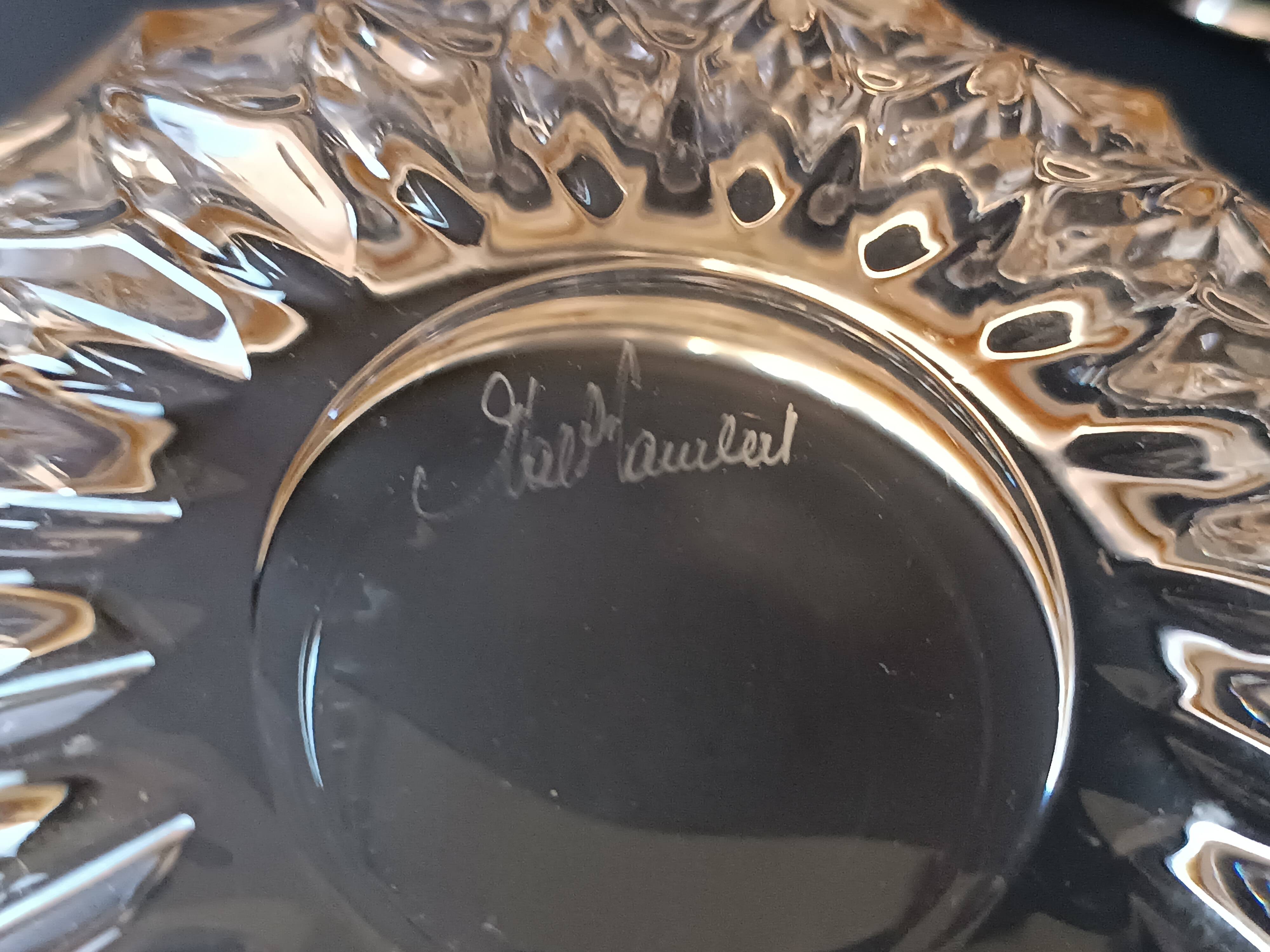 Cut crystal bowl, silver-plated metal mount, Val Saint Lambert