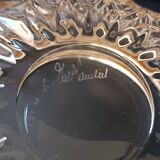 Cut crystal bowl, silver-plated metal mount, Val Saint Lambert