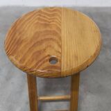 Folding stool by Roger Tallon in pine, 1960