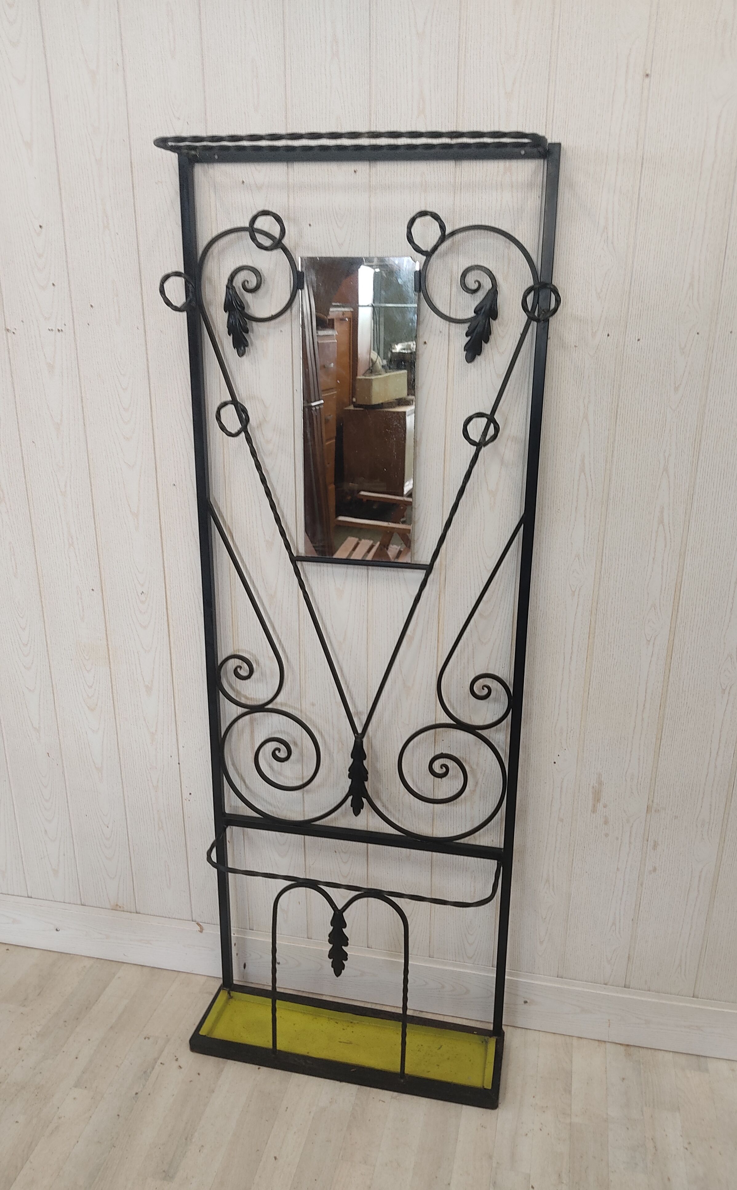Wrought iron cloakroom coat rack