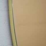 Pair of Mid-Century Modern Italian Oval Mirrors Brass and Bronzed Mirror,70