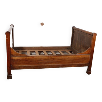 Corner bed or roller bed 19th solid wood walnut