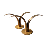 Pair of candlesticks LILY Ystad Metall Sweden brass Ivar Alenius Björk