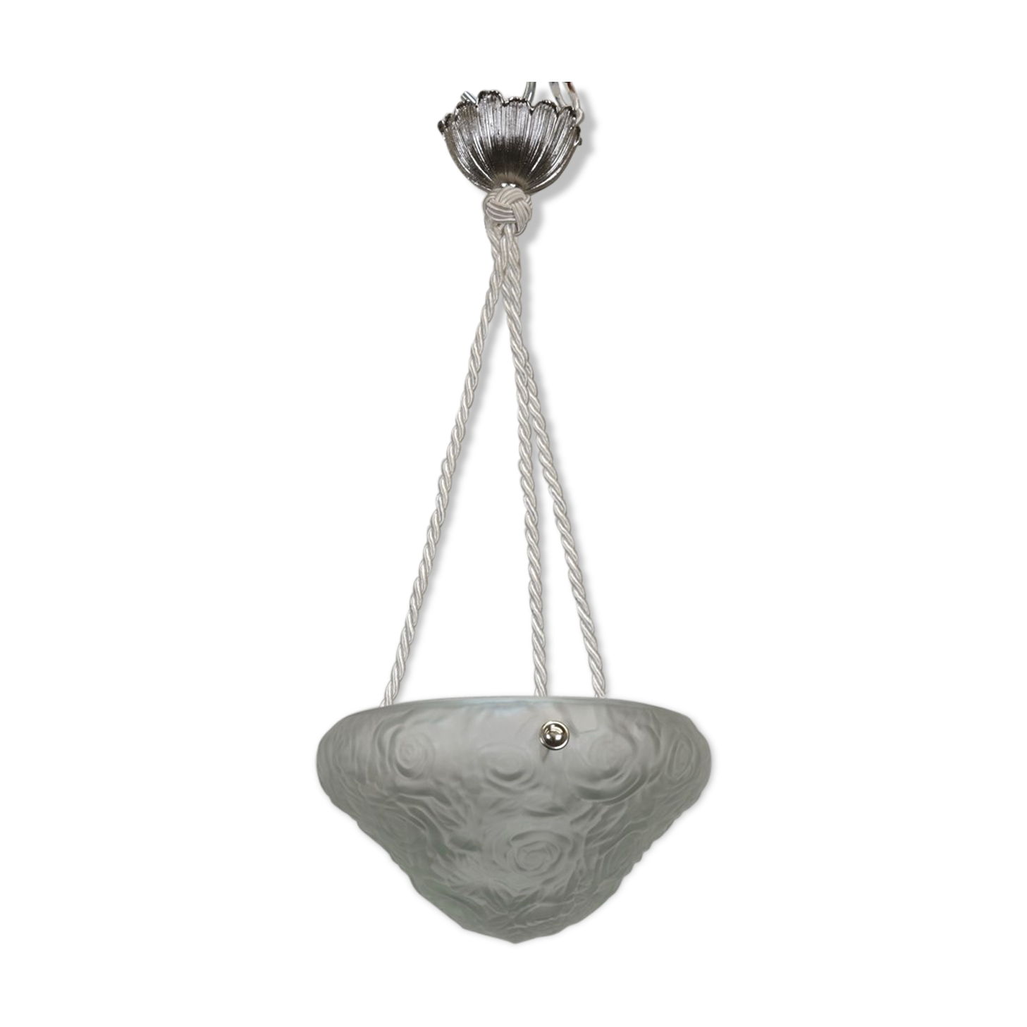 Art nouveau suspension in roses decoration glass