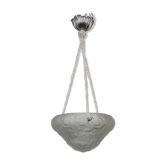 Suspension Art nouveau en verre à décor de roses
