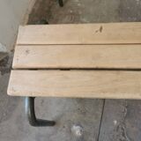 Pair of vintage metal and wood school benches