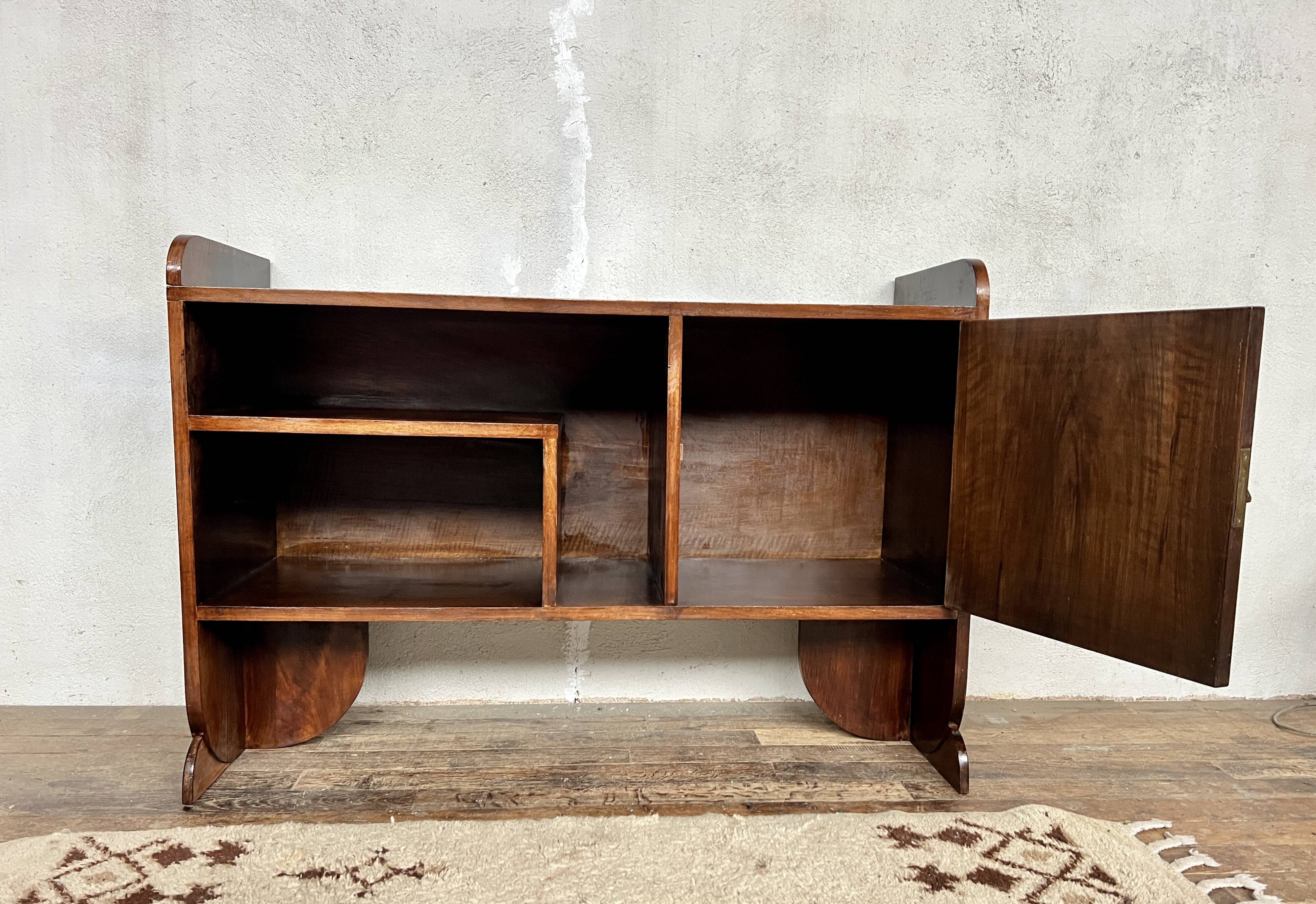 Art Deco shelf in wood and burl