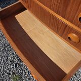 Scandinavian curved teak commode, Kai Kristiansen, 1960