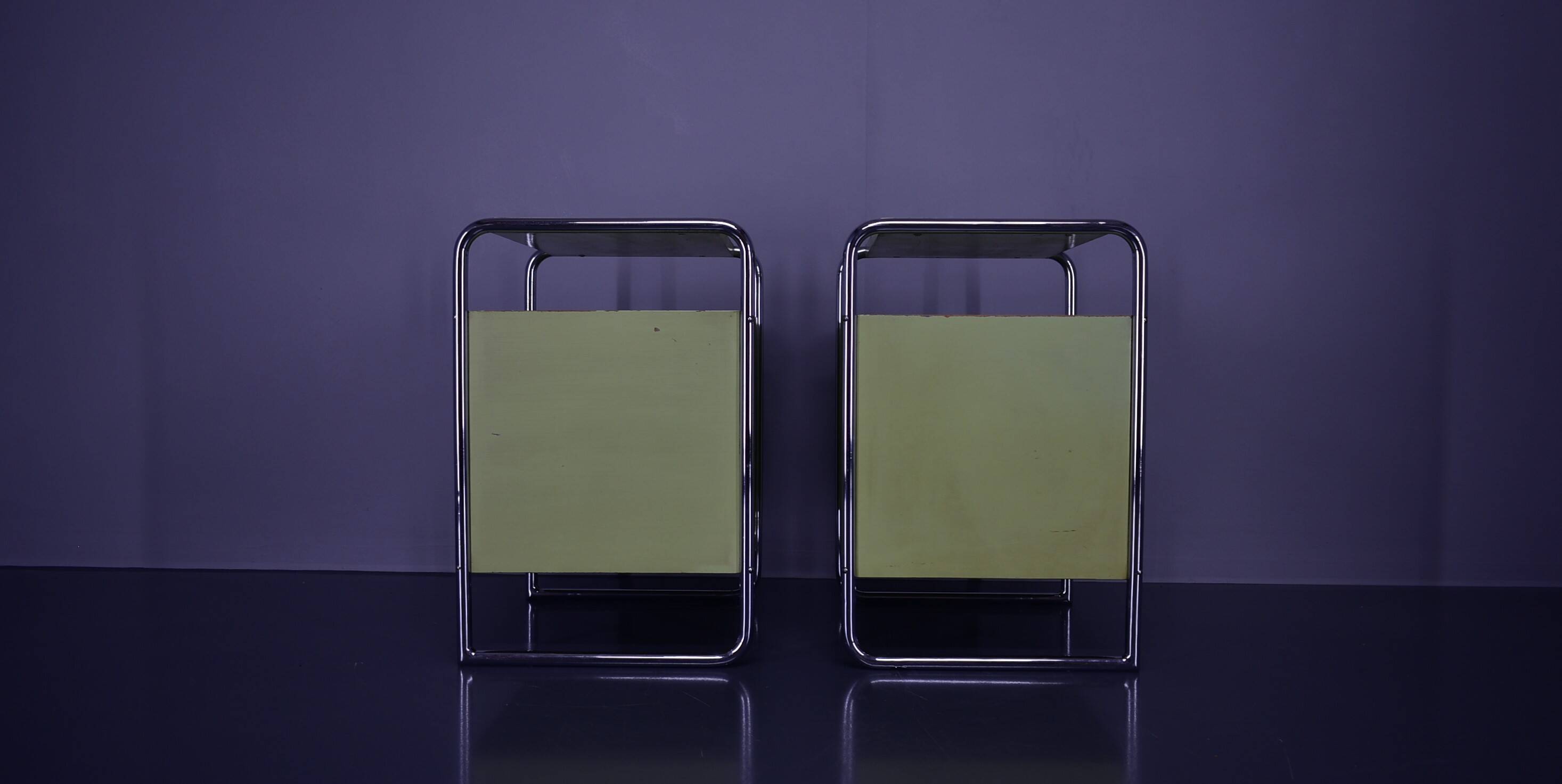 Set of Two Bauhaus Night Stands by Vichr & Co., 1930s