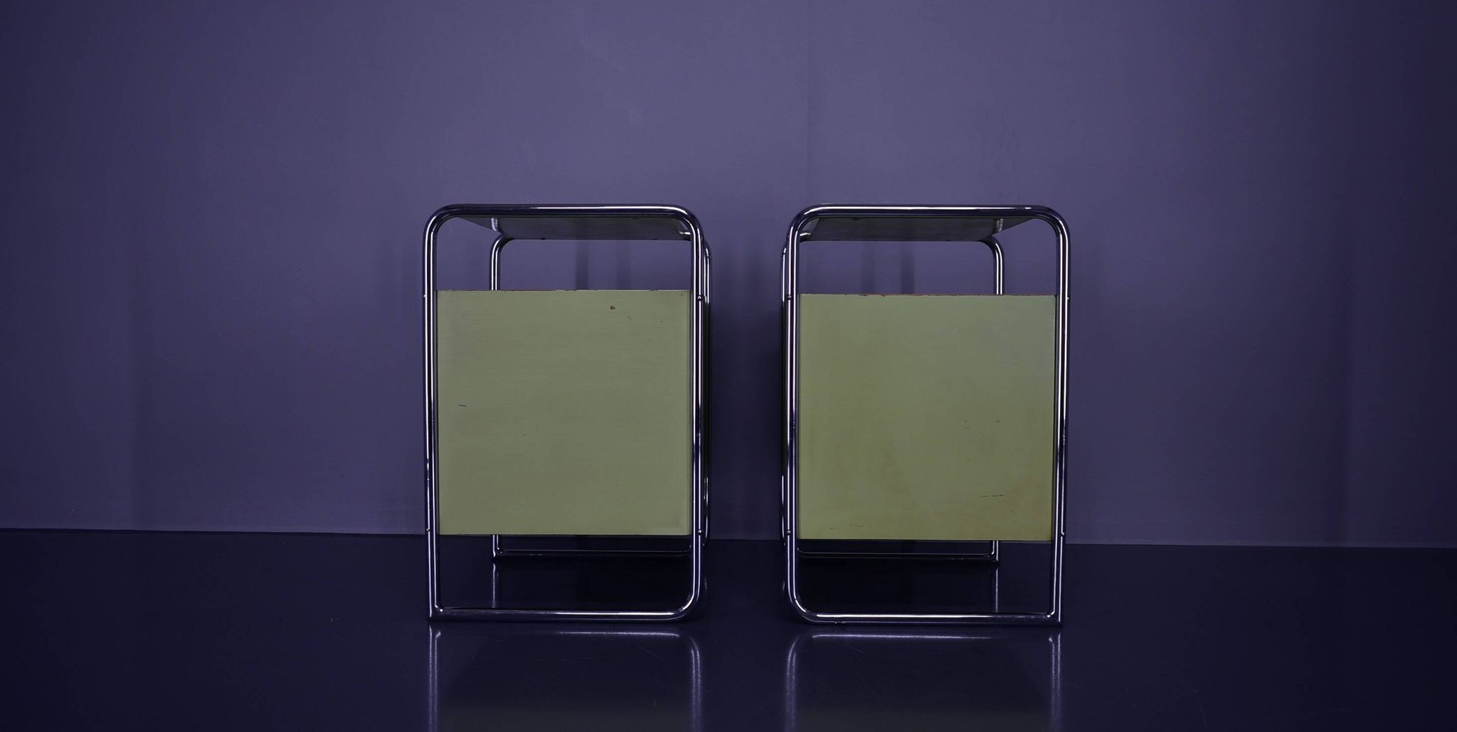 Set of Two Bauhaus Night Stands by Vichr & Co., 1930s