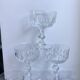 Set of 6 mismatched crystal champagne glasses 50-60s
