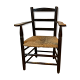 Design armchair of the 20th in straw