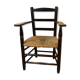 Design armchair of the 20th in straw