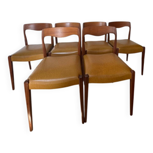 6chaises scandinave en - teck