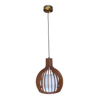 Suspension plafonnier bois opaline