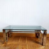 Table basse design métal chromé 1970