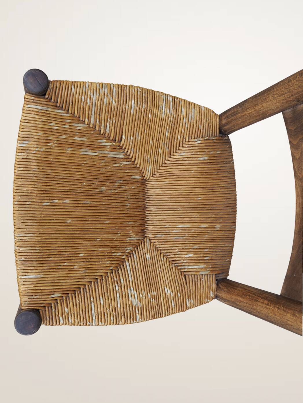 Set of six rush-seated ladderback chairs.