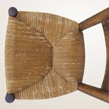 Set of six rush-seated ladderback chairs.