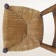 Set of six rush-seated ladderback chairs.