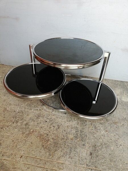 1970 design coffee table with 3 trays