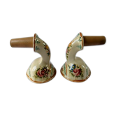 Pair wall lamp earthenware porcelain luminaire candle holder