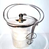 Seau à glaçon vintage en métal argenté glaceur rafraichisseur glace bar