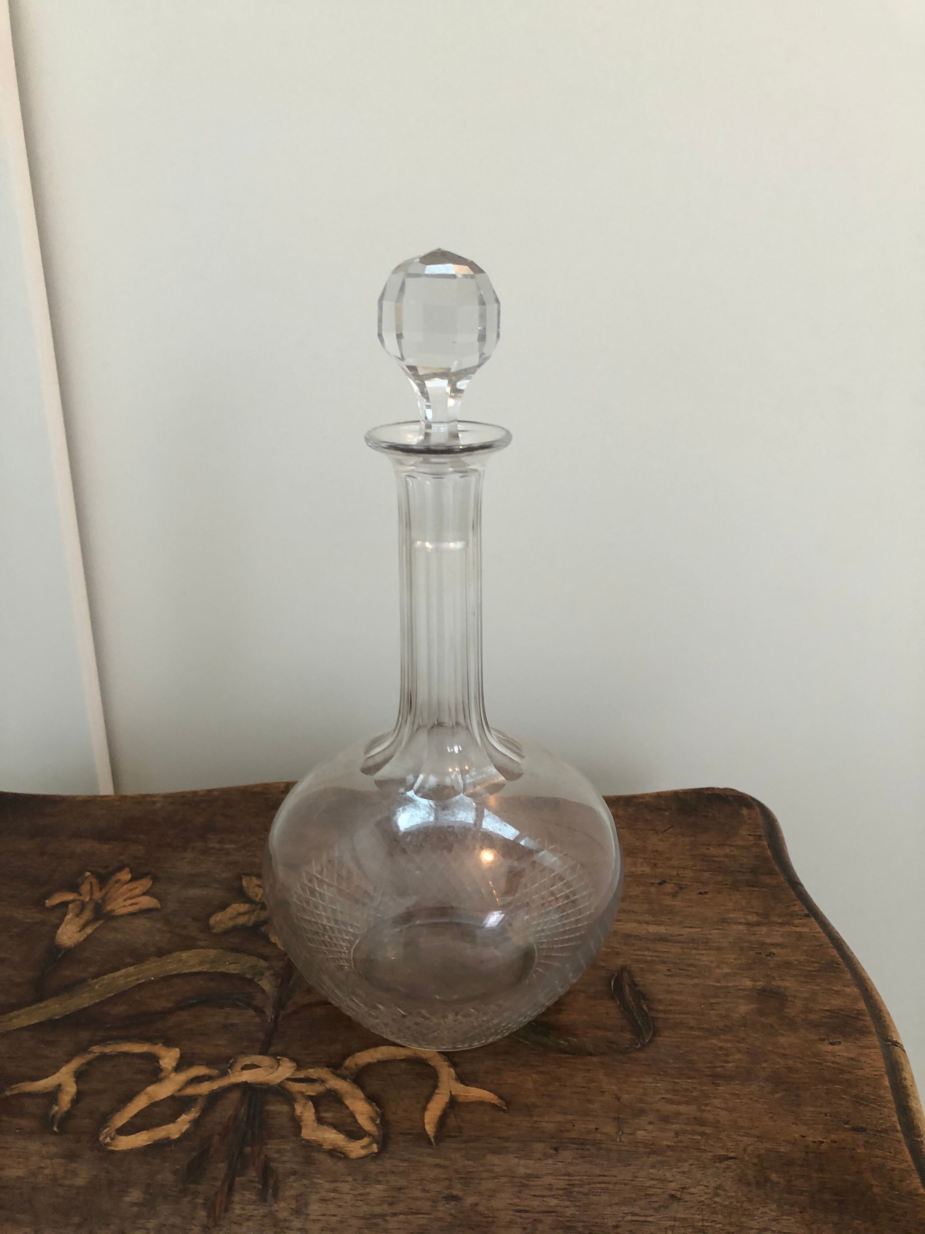 French carafe made of chiseled glass