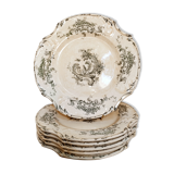 6 flat earthenware plates by Gien