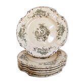 6 flat earthenware plates by Gien