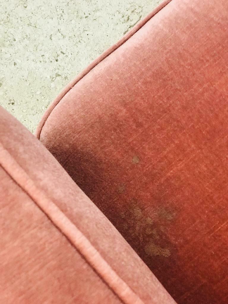 Vintage old pink single seat / armchair / club seat