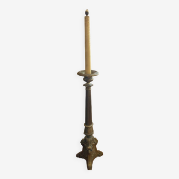 Candelabra candle holder in bronze - church - gothic, mounted in lamp.