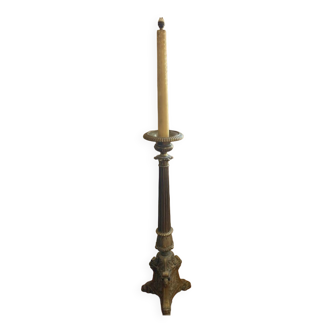 Candelabra candle holder in bronze - church - gothic, mounted in lamp.